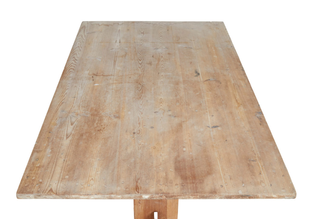 19th Century Swedish Pine Trestle Dining Table — image 2