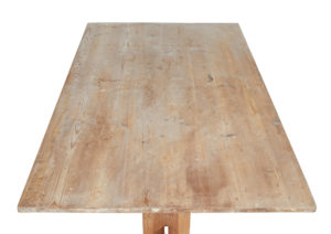 19th Century Swedish Pine Trestle Dining Table — thumbnail 2