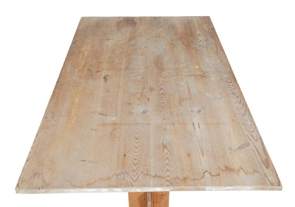 19th Century Swedish Pine Trestle Dining Table — image 3