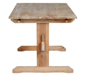 19th Century Swedish Pine Trestle Dining Table — thumbnail 4