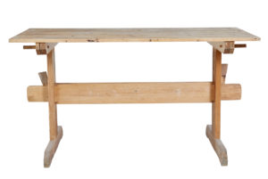19th Century Swedish Pine Trestle Dining Table — thumbnail 5