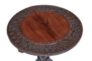 19th Century Carved Anglo Indian Padouk Tilt Top Table — thumbnail 5