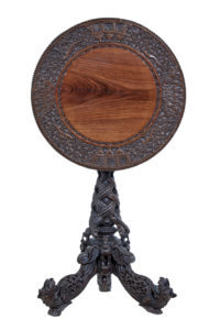 19th Century Carved Anglo Indian Padouk Tilt Top Table — thumbnail 7