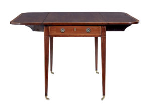 Early 19th Century Regency Mahogany Cross Banded Pembroke Table — thumbnail 6