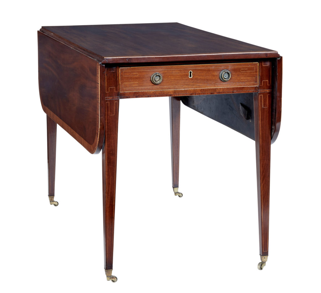 Early 19th Century Regency Mahogany Cross Banded Pembroke Table