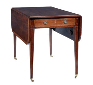 Early 19th Century Regency Mahogany Cross Banded Pembroke Table — thumbnail 1