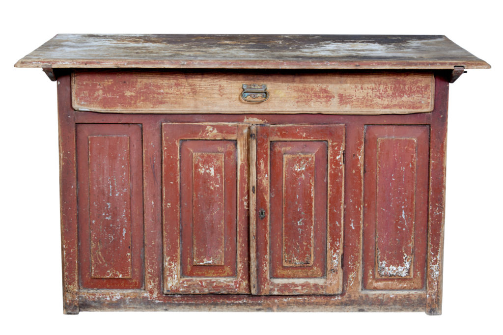 Early 19th Century Swedish Painted Pine Kitchen Cupboard — image 9