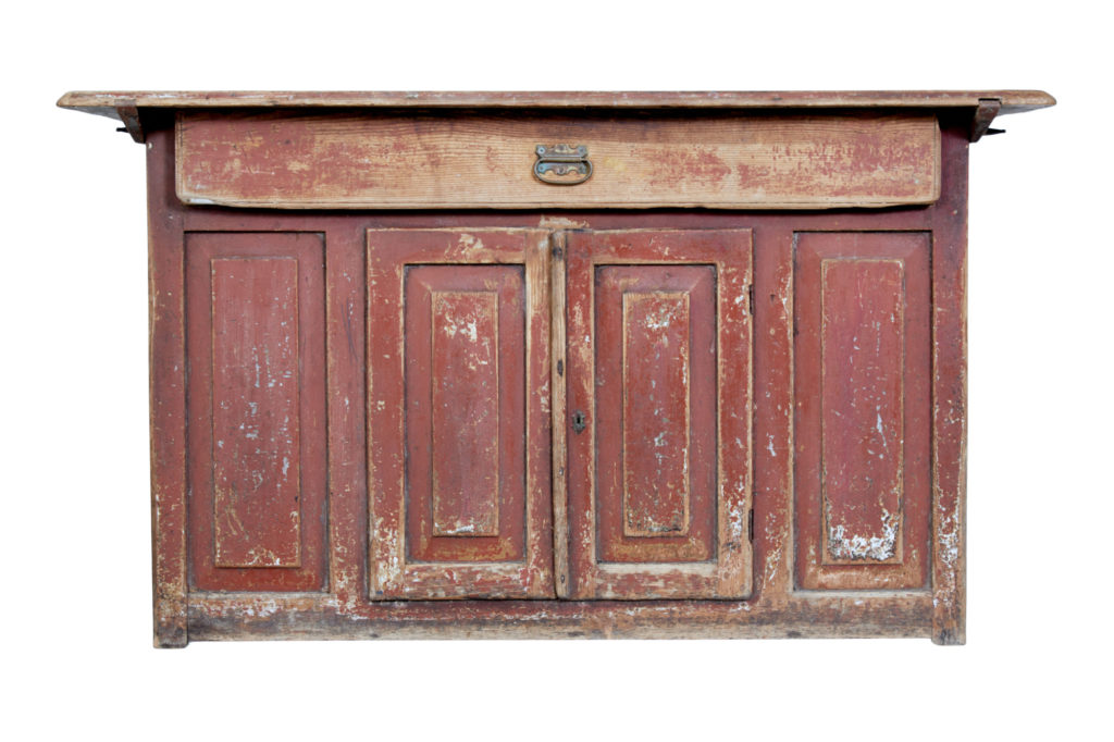 Early 19th Century Swedish Painted Pine Kitchen Cupboard — image 10