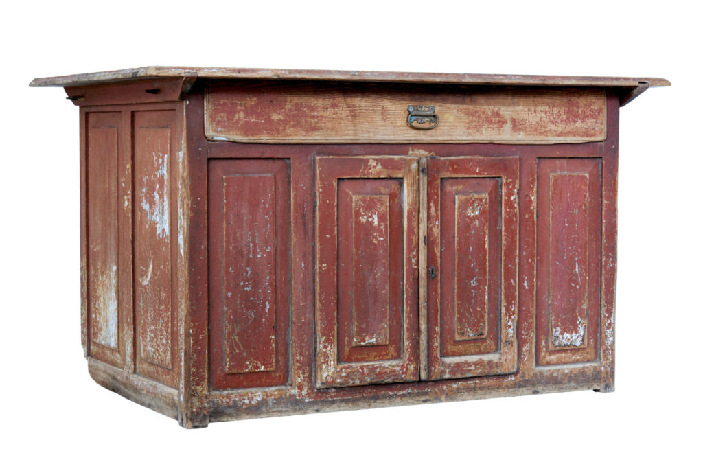 Early 19th Century Swedish Painted Pine Kitchen Cupboard