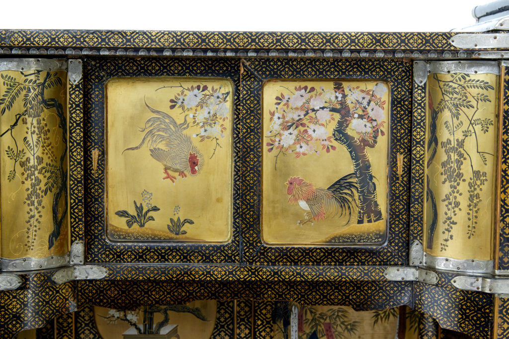 19th Century Japanese Black and Gold Lacquered Display Cabinet — image 4