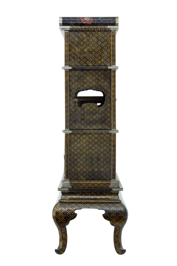 19th Century Japanese Black and Gold Lacquered Display Cabinet — image 6