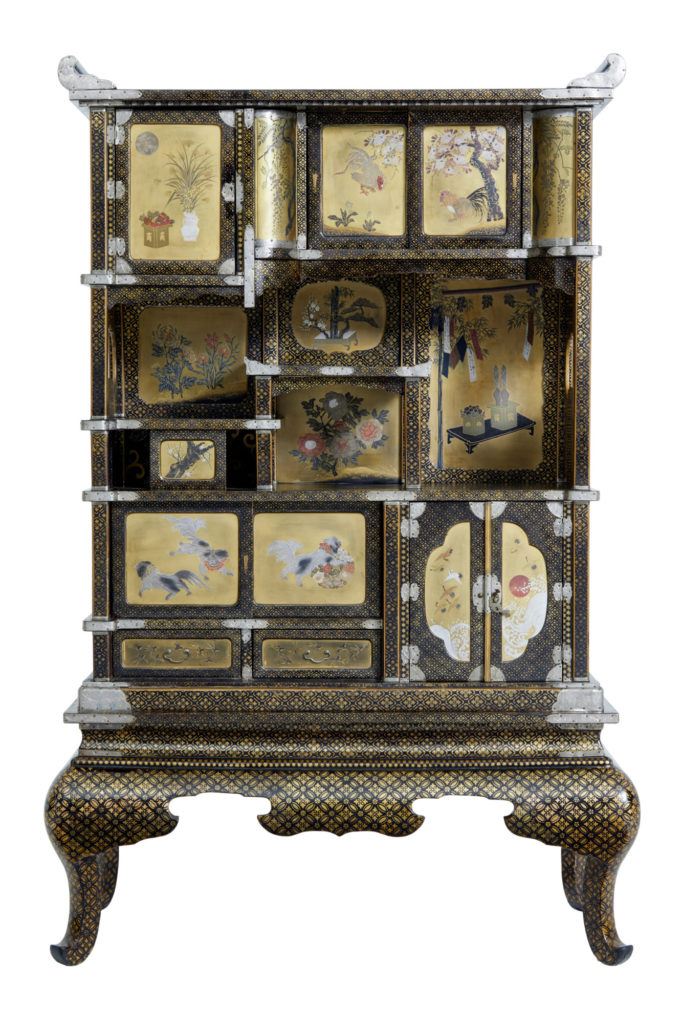 19th Century Japanese Black and Gold Lacquered Display Cabinet — image 10