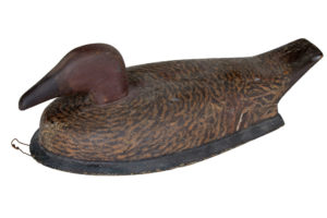Early 20th Century Solid Wood Hand Painted Decoy Duck — thumbnail 1