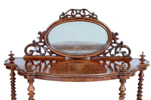 Victorian 19th Century Burr Walnut 3 Tiered Stand — thumbnail 3