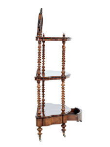 Victorian 19th Century Burr Walnut 3 Tiered Stand — thumbnail 7