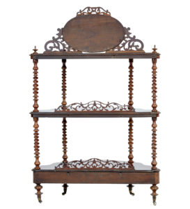 Victorian 19th Century Burr Walnut 3 Tiered Stand — thumbnail 6