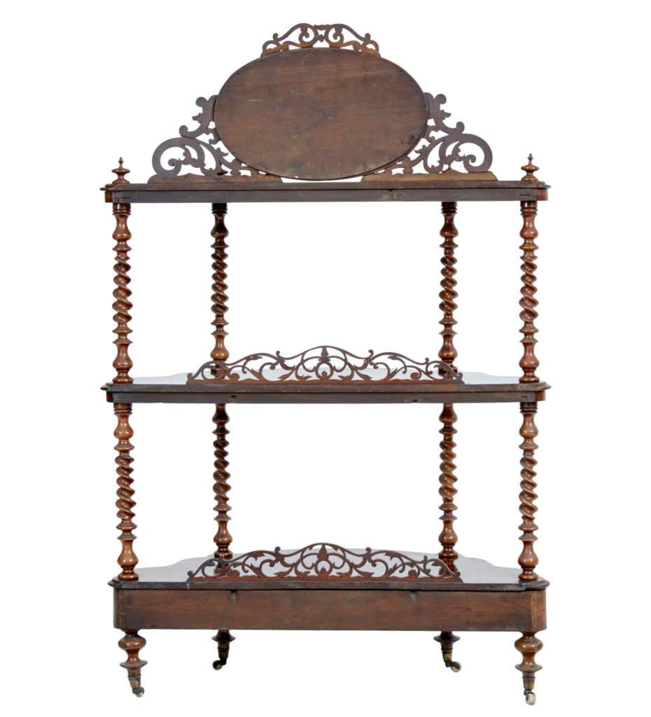 Victorian 19th Century Burr Walnut 3 Tiered Stand — image 6
