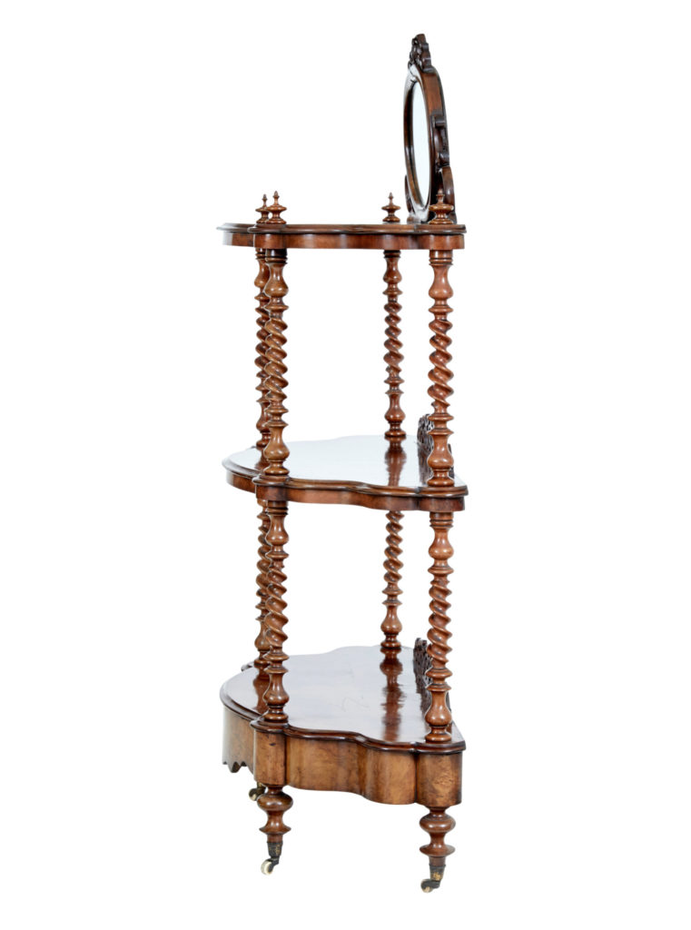 Victorian 19th Century Burr Walnut 3 Tiered Stand — image 8