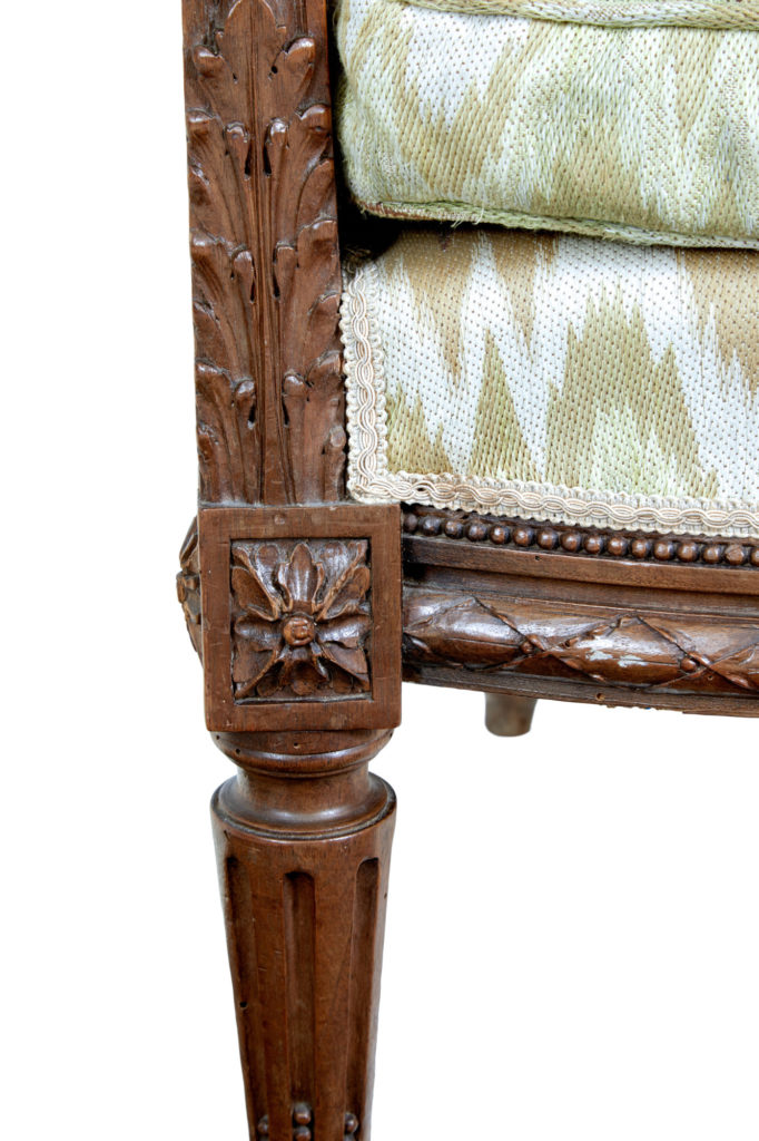 19th Century French Walnut Wingback Armchair — image 2