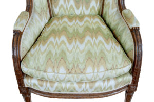 19th Century French Walnut Wingback Armchair — thumbnail 3