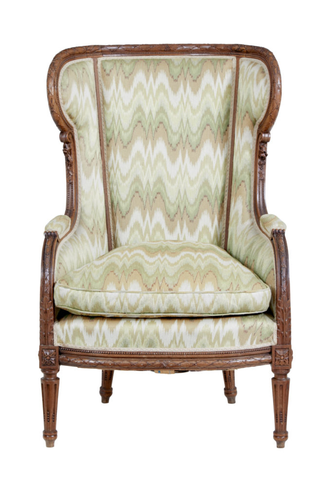 19th Century French Walnut Wingback Armchair — image 8