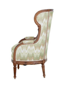 19th Century French Walnut Wingback Armchair — thumbnail 7