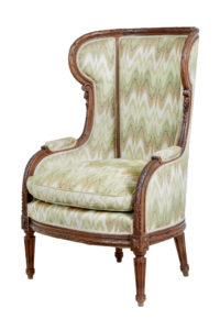 19th Century French Walnut Wingback Armchair — thumbnail 1