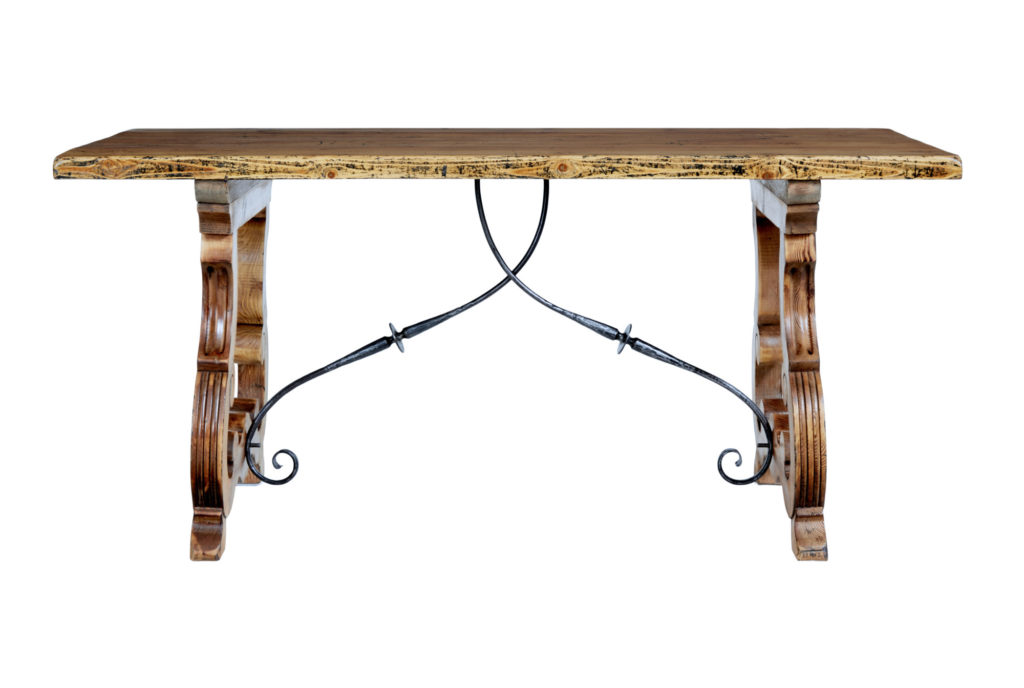 19th Century Spanish Small Pine Dining Table — image 8