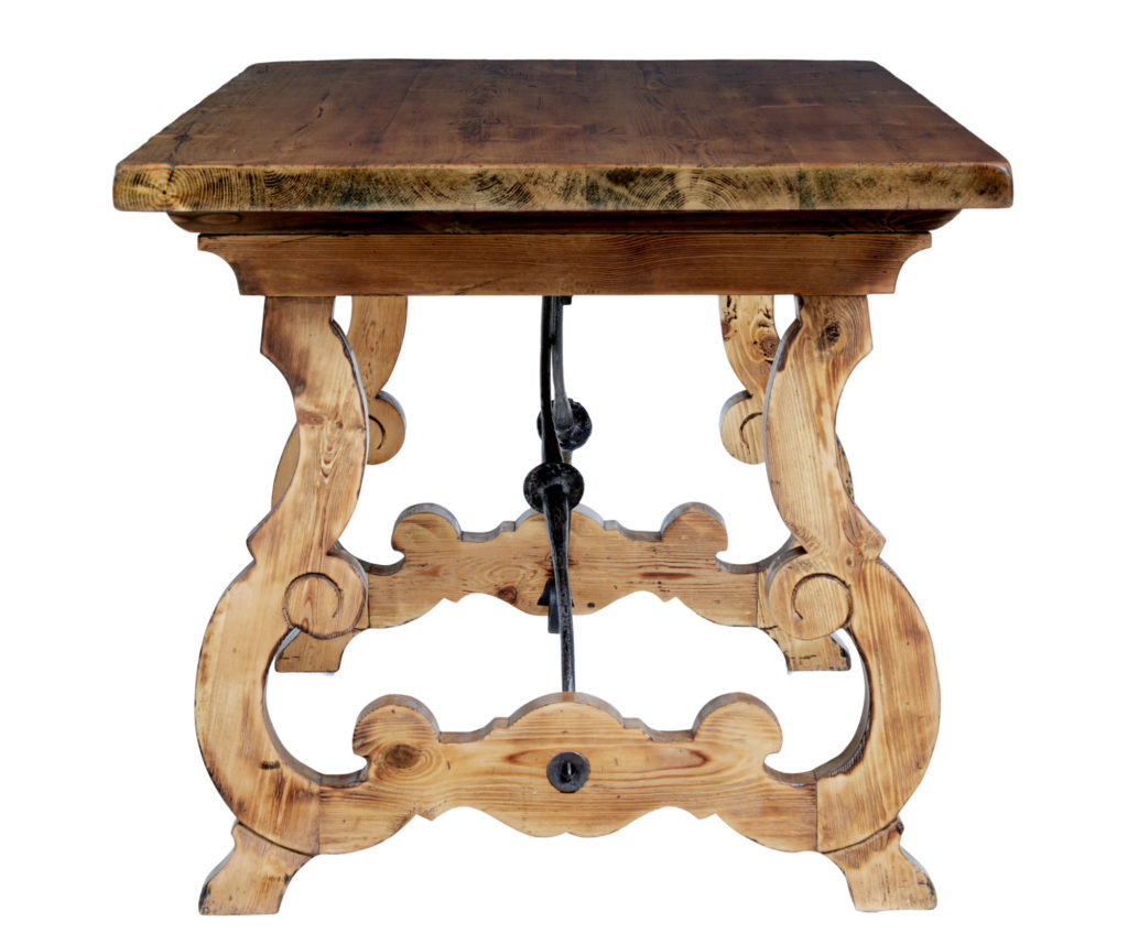 19th Century Spanish Small Pine Dining Table — image 7