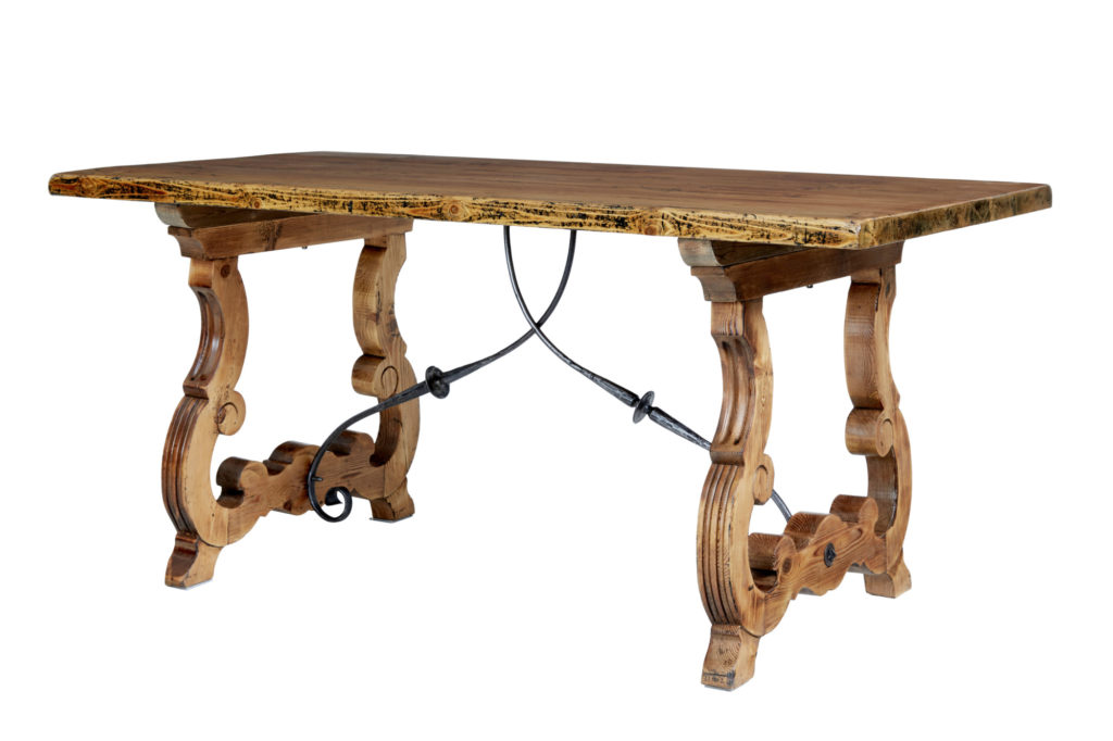 19th Century Spanish Small Pine Dining Table — image 9