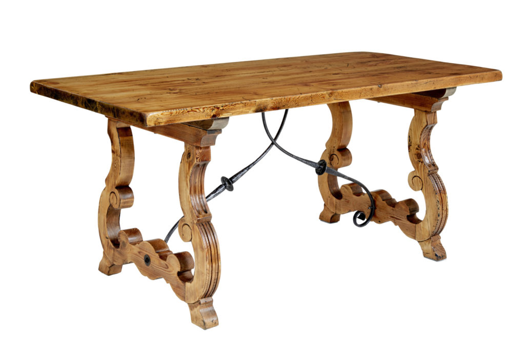 19th Century Spanish Small Pine Dining Table