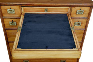 19th Century Camphor Campaign Chest of Drawers Writing Slope — thumbnail 6