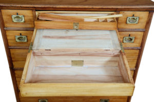 19th Century Camphor Campaign Chest of Drawers Writing Slope — thumbnail 5