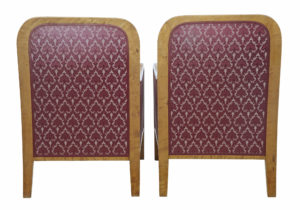 Pair of Art Deco Scandinavian Birch Lounge Armchairs — thumbnail 4