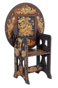 Early 20th Century American Arts &Amp; Crafts Metamorphic Poker Work Table — thumbnail 1