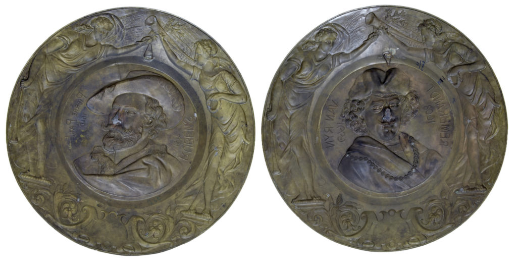 Pair of 19th Century Decorative French Brass Wall Plaques — image 2