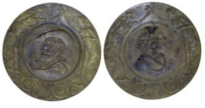 Pair of 19th Century Decorative French Brass Wall Plaques — thumbnail 2