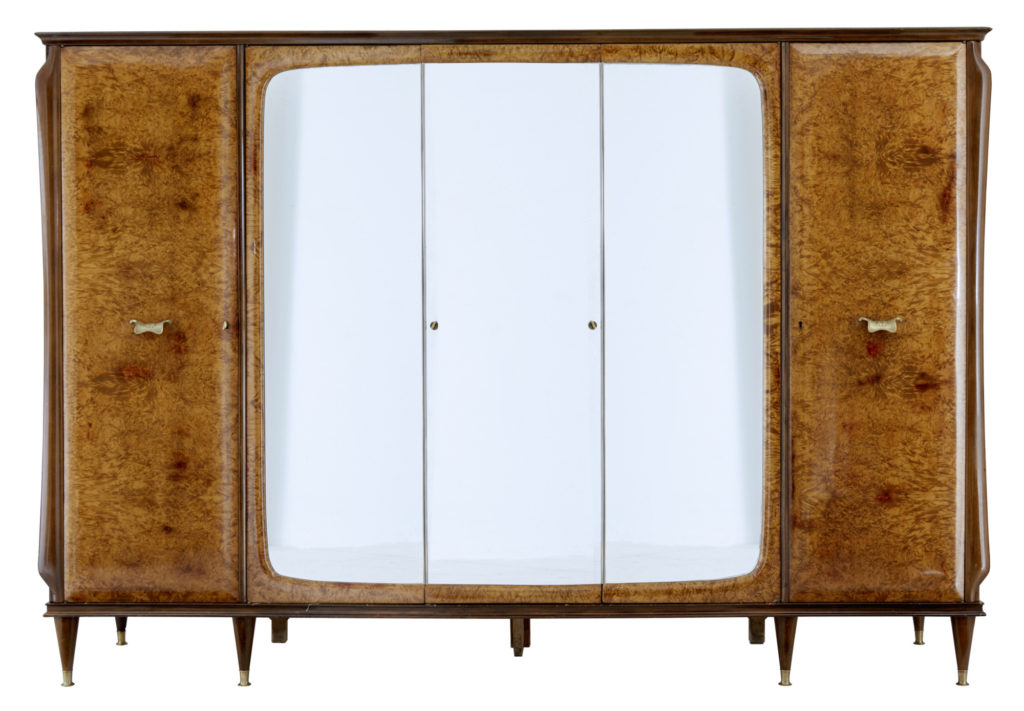 20th Century 1950’s Italian Walnut and Mahogany Bedroom Suite — image 6