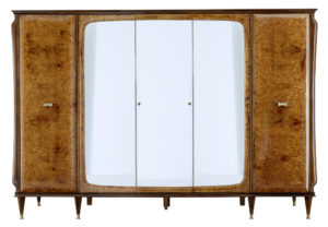 20th Century 1950’s Italian Walnut and Mahogany Bedroom Suite — thumbnail 6