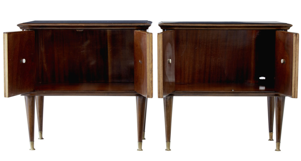 20th Century 1950’s Italian Walnut and Mahogany Bedroom Suite — image 10