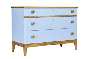 Mid-20th Century Scandinavian Painted Elm Chest of Drawers Commode — thumbnail 1