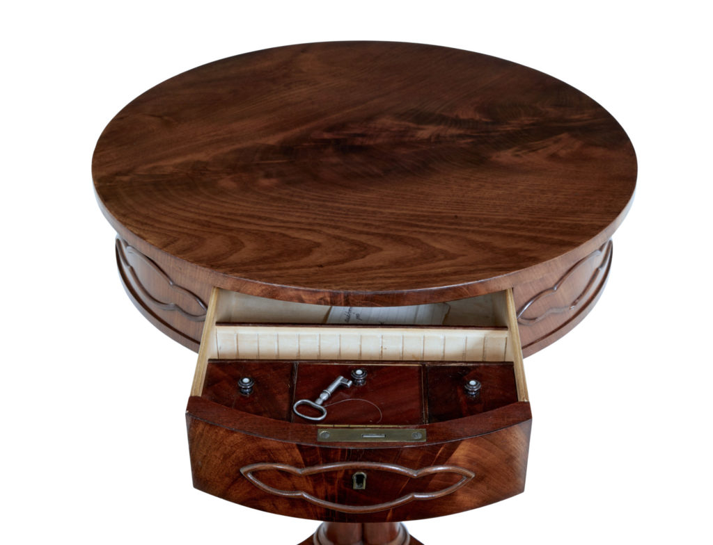 19th Century Danish Mahogany Work Occasional Table — image 4