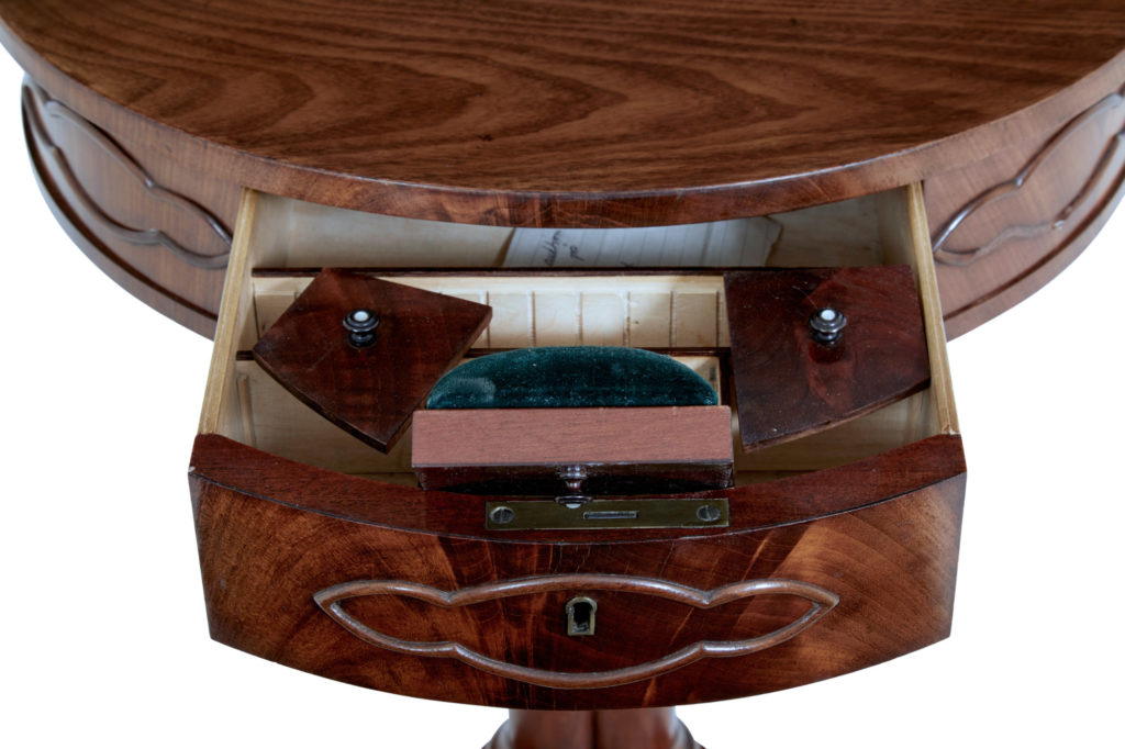19th Century Danish Mahogany Work Occasional Table — image 3