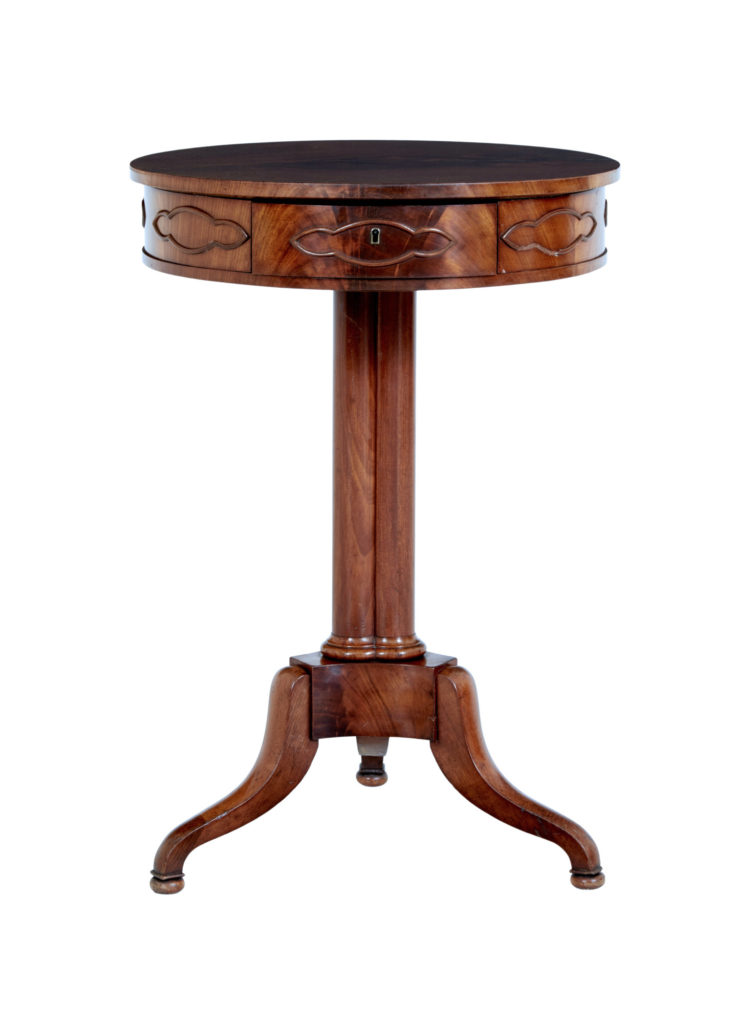 19th Century Danish Mahogany Work Occasional Table — image 6