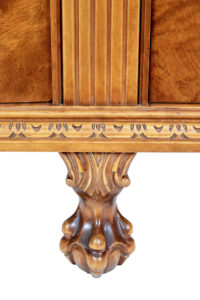 Mid 20th Century Swedish Birch Chippendale Revival Bowfront Sideboard — thumbnail 3