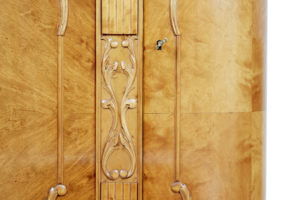 Mid 20th Century Swedish Birch Chippendale Revival Bowfront Sideboard — thumbnail 4