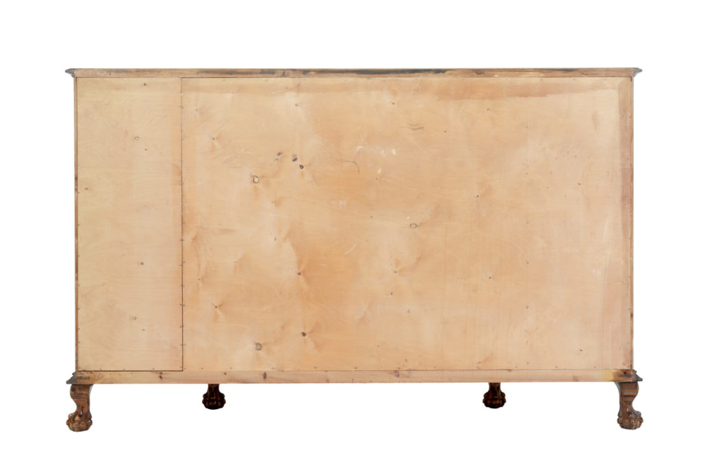 Mid 20th Century Swedish Birch Chippendale Revival Bowfront Sideboard — image 5