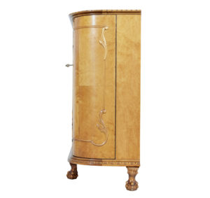 Mid 20th Century Swedish Birch Chippendale Revival Bowfront Sideboard — thumbnail 6