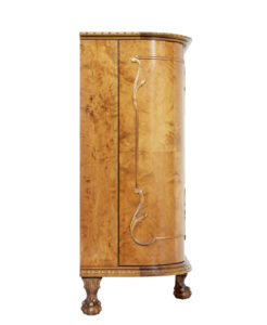 Mid 20th Century Swedish Birch Chippendale Revival Bowfront Sideboard — thumbnail 7