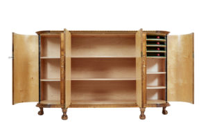 Mid 20th Century Swedish Birch Chippendale Revival Bowfront Sideboard — thumbnail 9